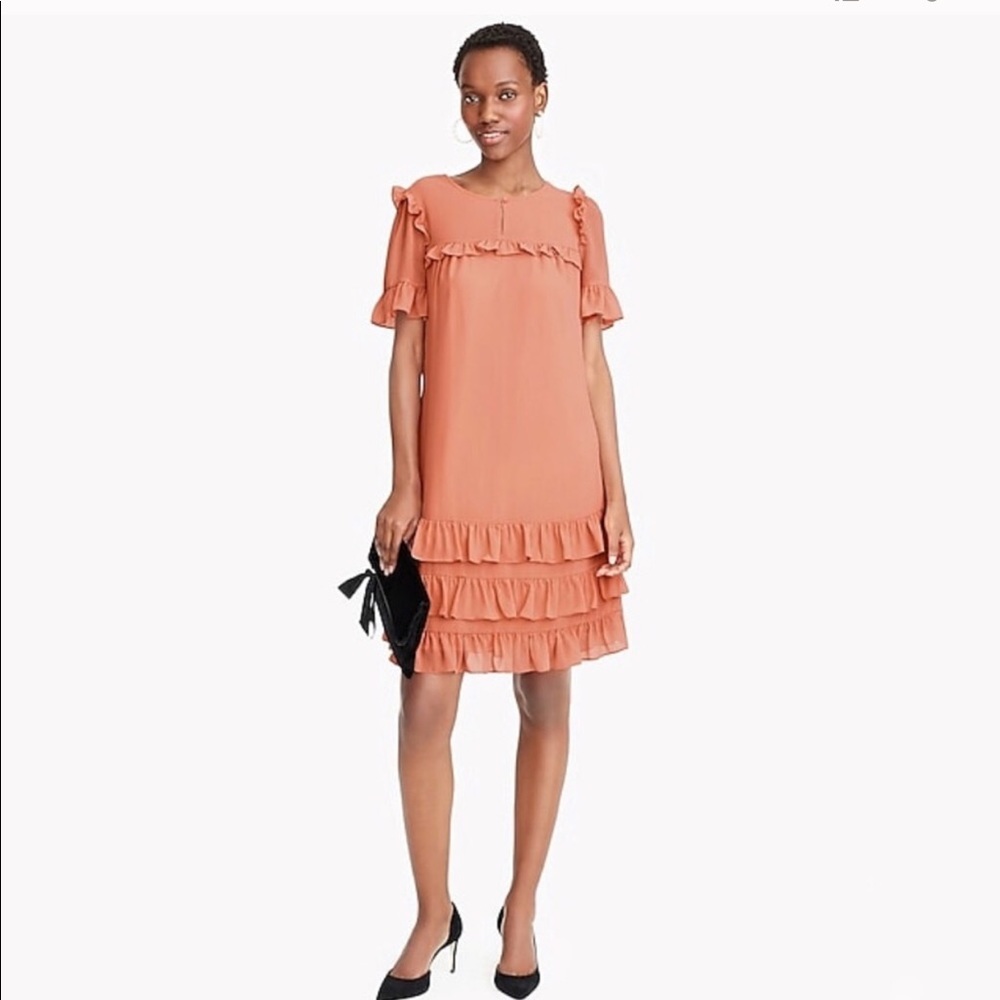NWT: j crew chiffon frill pink dress